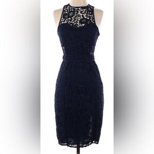 Likely Midnight Blue Lace Midi Dress
